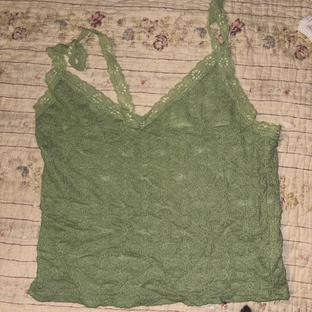 Tilly's Sage Green Lace Tank Top